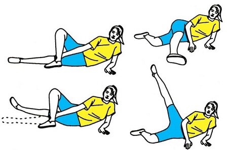 Комплекс упражнений при варикозе лежа на боку