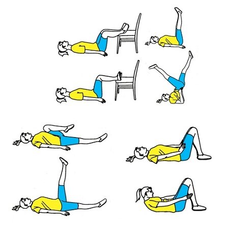 Комплекс упражнений при варикозе лежа на спине